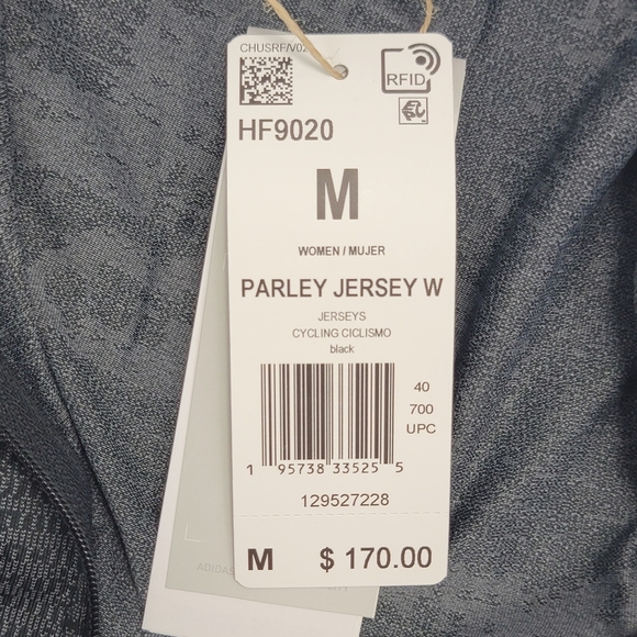 Adidas X Parley Short Sleeve Cycling Jersey Women Size M Black HF9020 New - Picture 3 of 12